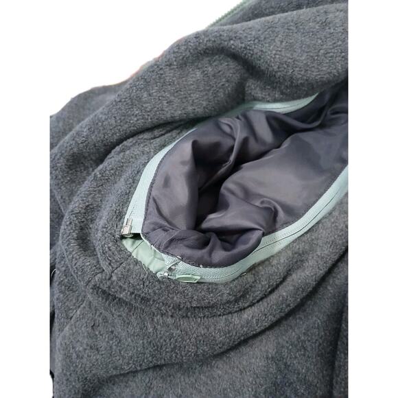 Down Fill Puffer 2XL Jacket Vest Combo Removable Sleeves Hood Fleece Lined Green - Picture 4 of 16